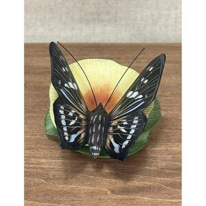 Vintage 1985 Butterflies of the World Porcelain Mangrove Skipper on Water Poppy